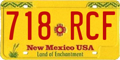 NM license plate 718RCF