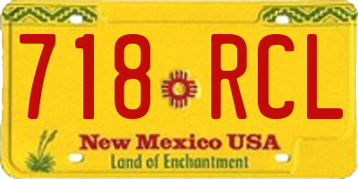 NM license plate 718RCL