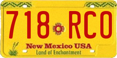 NM license plate 718RCO
