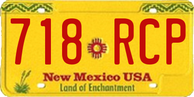 NM license plate 718RCP