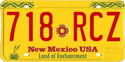 NM license plate 718RCZ