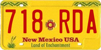 NM license plate 718RDA