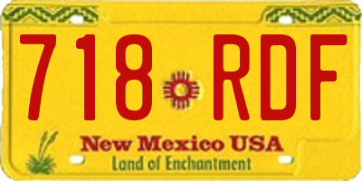 NM license plate 718RDF