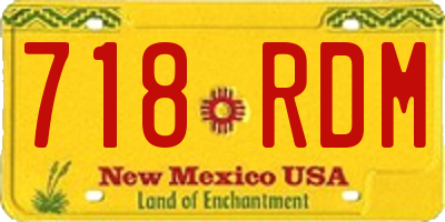 NM license plate 718RDM