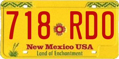 NM license plate 718RDO