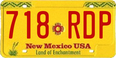 NM license plate 718RDP