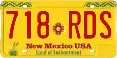 NM license plate 718RDS