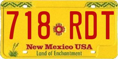 NM license plate 718RDT