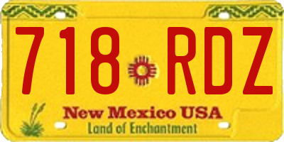 NM license plate 718RDZ