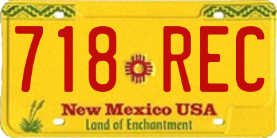 NM license plate 718REC