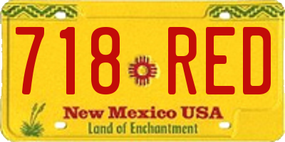 NM license plate 718RED