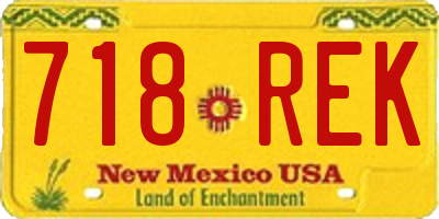 NM license plate 718REK