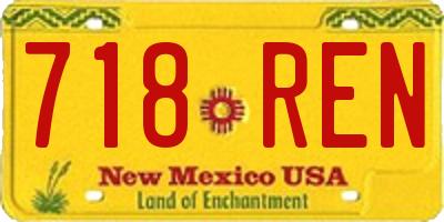 NM license plate 718REN