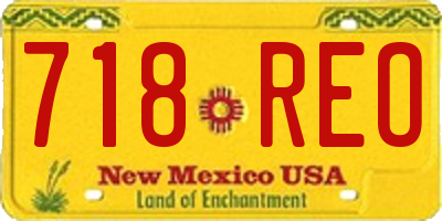 NM license plate 718REO