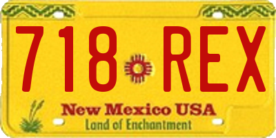 NM license plate 718REX
