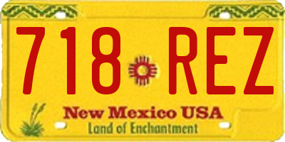 NM license plate 718REZ