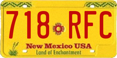 NM license plate 718RFC