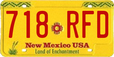 NM license plate 718RFD