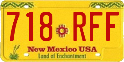 NM license plate 718RFF