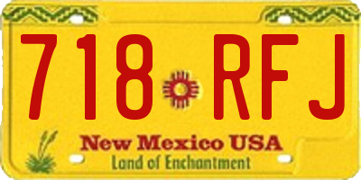 NM license plate 718RFJ