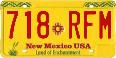 NM license plate 718RFM