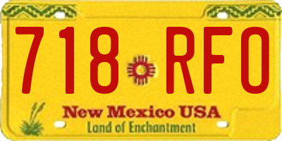 NM license plate 718RFO