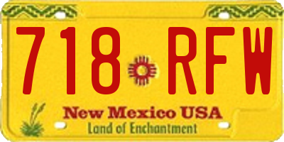 NM license plate 718RFW