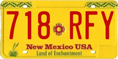 NM license plate 718RFY