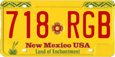 NM license plate 718RGB