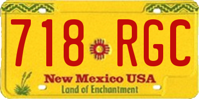 NM license plate 718RGC