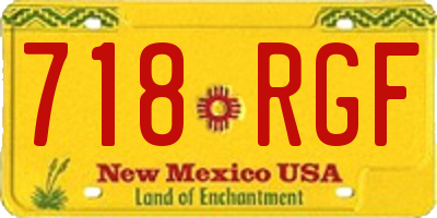 NM license plate 718RGF