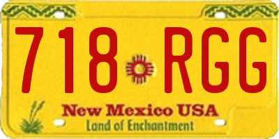 NM license plate 718RGG