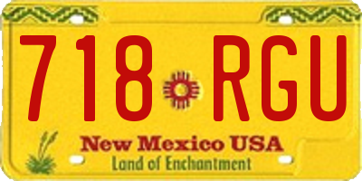 NM license plate 718RGU