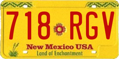 NM license plate 718RGV