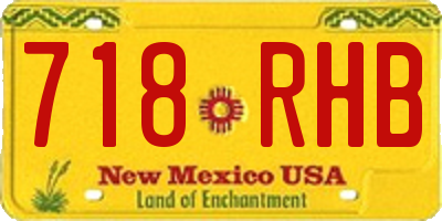 NM license plate 718RHB