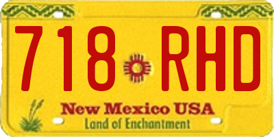 NM license plate 718RHD