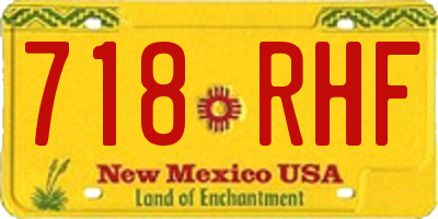 NM license plate 718RHF