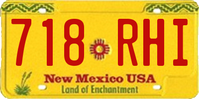 NM license plate 718RHI