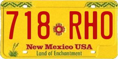 NM license plate 718RHO