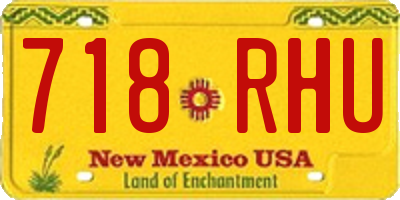 NM license plate 718RHU