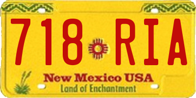 NM license plate 718RIA