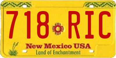 NM license plate 718RIC