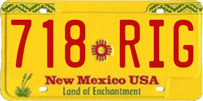 NM license plate 718RIG