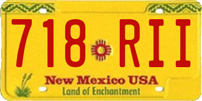 NM license plate 718RII