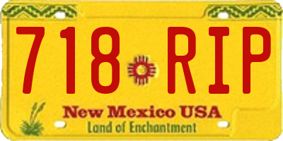 NM license plate 718RIP