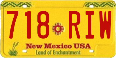 NM license plate 718RIW