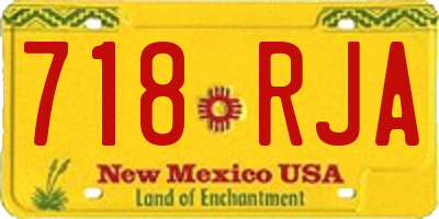 NM license plate 718RJA