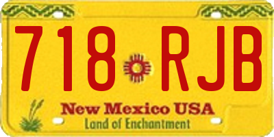 NM license plate 718RJB