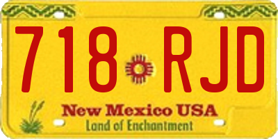 NM license plate 718RJD