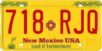 NM license plate 718RJQ